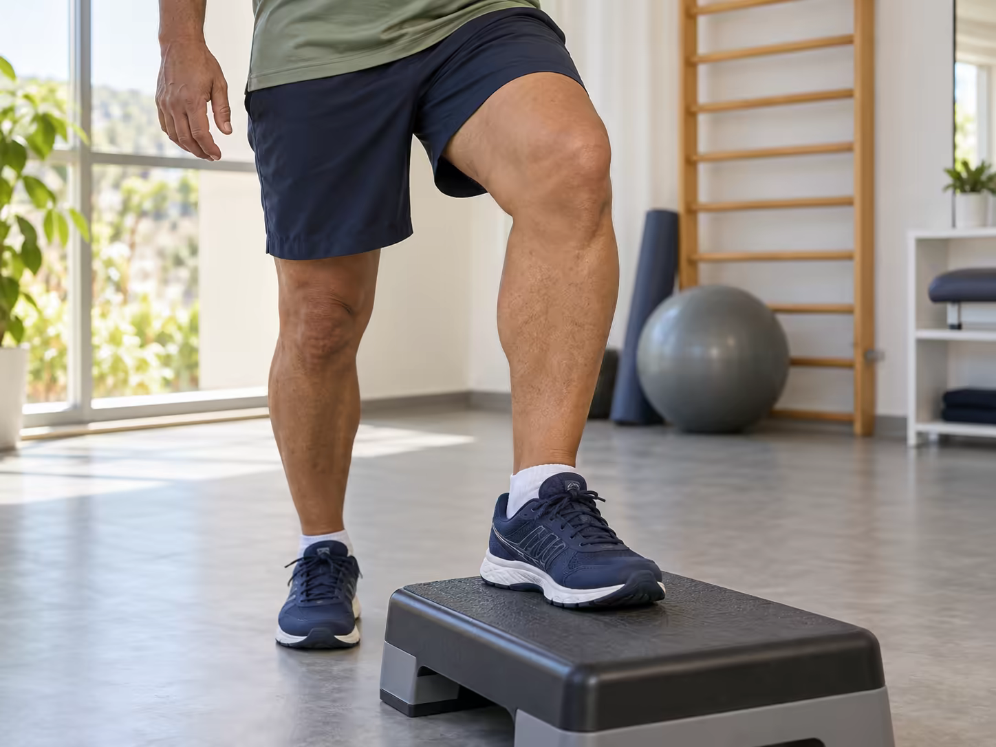 Paciente realizando exercício de recuperação do joelho